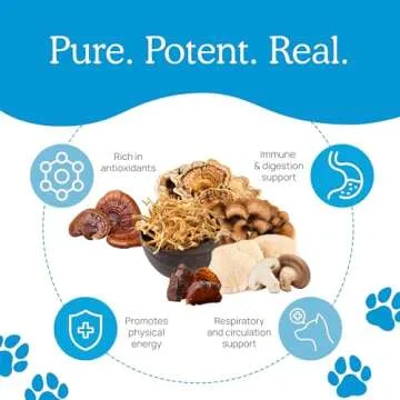 Whole Dog Health with Digestive and Immune Support - (2.65 oz) Bulk Mushroom Powder Supplement & Dog Vitamins with Real Mushrooms Lion's Mane, Cordyceps Mushroom, Turkey Tail, Reishi & Shiitake