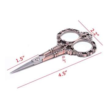 BIHRTC Vintage European Style Scissors for Embroidery, Sewing, Craft, Art Work & Everyday Use