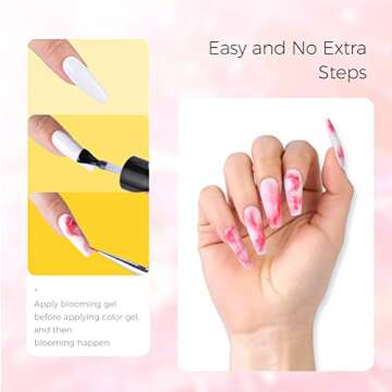 BURANO Nail Blooming Gel – UV LED Clear Blooming Gel Nail Polish for Spreading Effect 15ml 0.5 Floz with Nail Brush (blooming clear)
