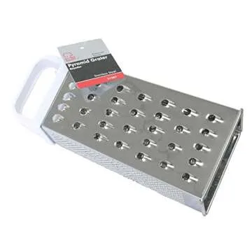 Durable Stainless Steel Chef Craft Tin-Plated Pyramid Grater, 8 inches, 4 Sizes