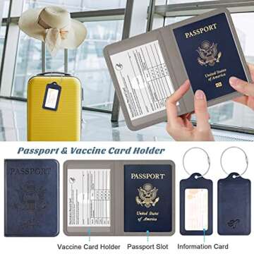 DMLuna Stylish Passport Holder and Luggage Tag Set