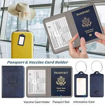 DMLuna Stylish Passport Holder and Luggage Tag Set
