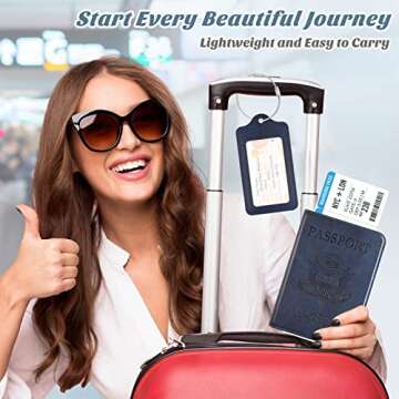 DMLuna Stylish Passport Holder and Luggage Tag Set