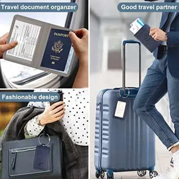 DMLuna Stylish Passport Holder and Luggage Tag Set