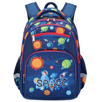 Moonmo Kids School Backpack with Fun Themes for Age 5-10