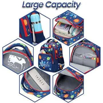 Moonmo Kids School Backpack with Fun Themes for Age 5-10