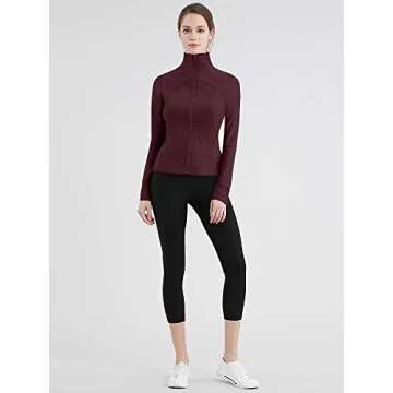 Women's Lightweight Full Zip Workout Jacket in Wine Tasting