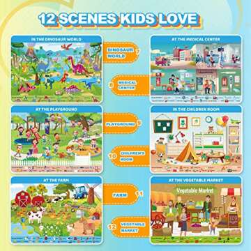 Search and Find Book for Kids Ages 4-6,3-8, Preschool Learning Toys with 4 Dry Erase Markers 12 Themes Activity Mats, Educational Toys Gifts for Girls and Boys Ages 3 4 5 6