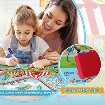 Search and Find Book for Kids Ages 4-6,3-8, Preschool Learning Toys with 4 Dry Erase Markers 12 Themes Activity Mats, Educational Toys Gifts for Girls and Boys Ages 3 4 5 6