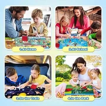 Search and Find Book for Kids Ages 4-6,3-8, Preschool Learning Toys with 4 Dry Erase Markers 12 Themes Activity Mats, Educational Toys Gifts for Girls and Boys Ages 3 4 5 6