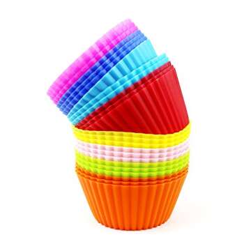 Eoonfirst Silicone Cupcake Liners 24 Pack - Colorful & Reusable