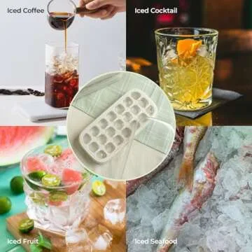 2025 Ice Cube Tray with Lid and Bin 21 Pcs Quick-Fill Ice Cube Mold for Freezer Easy Press to Release White No-Touch Ice Cube Trays