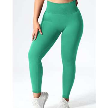 YEOREO Scrunch Butt Lift Leggings for Women Workout Yoga Pants Ruched Booty High Waist Seamless Leggings Compression Tights Light Green L