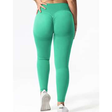 YEOREO Scrunch Butt Lift Leggings for Women Workout Yoga Pants Ruched Booty High Waist Seamless Leggings Compression Tights Light Green L