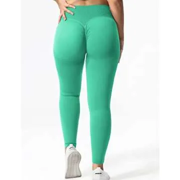 YEOREO Scrunch Butt Lift Leggings for Women Workout Yoga Pants Ruched Booty High Waist Seamless Leggings Compression Tights Light Green L