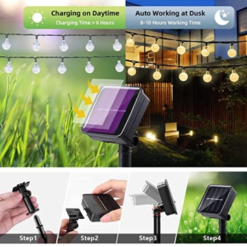 L LAMPOP Waterproof Solar String Lights for Indoor and Outdoor