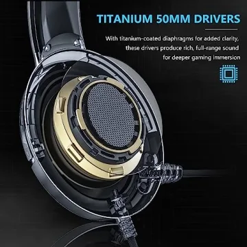 BINNUNE Wireless Gaming Headset with Microphone - 40 Hours Battery
