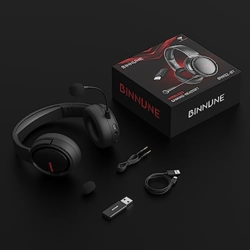 BINNUNE Wireless Gaming Headset with Microphone - 40 Hours Battery