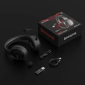 BINNUNE Wireless Gaming Headset with Microphone - 40 Hours Battery