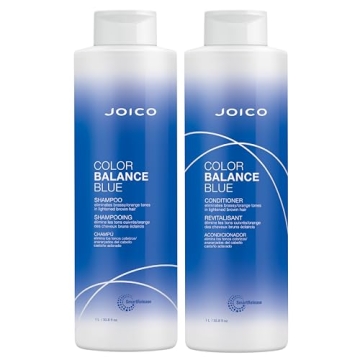Joico Color Balance Blue Shampoo & Conditioner Set | Eliminate Brassy and Orange Tones | For Lighten...