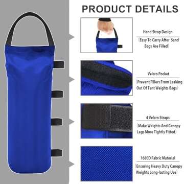 Durable Eurmax Canopy Weights Sand Bags - 4-Pack