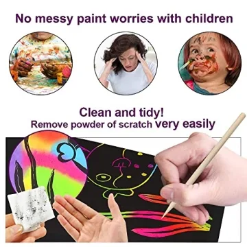 Pigipigi Magic Rainbow Scratch Art Kit for Kids