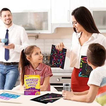 Pigipigi Magic Rainbow Scratch Art Kit for Kids