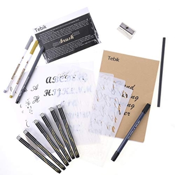 Tebik Calligraphy Pens Set - 22 Pack for Art & Journaling