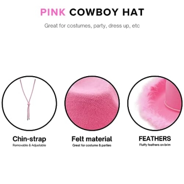 Trendy Pink Cowboy Hat and Heart Sunglasses Set for Fun