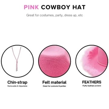 Trendy Pink Cowboy Hat and Heart Sunglasses Set for Fun