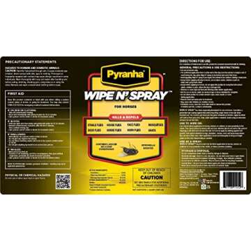 Tack Shack of Ocala Pyranha Fly Spray, Fly Spray for Horses, Fly Spray, Pyranha Wipe and Spray, Pyra...