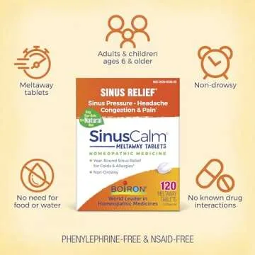 Boiron SinusCalm Tablets for Quick Sinus Relief