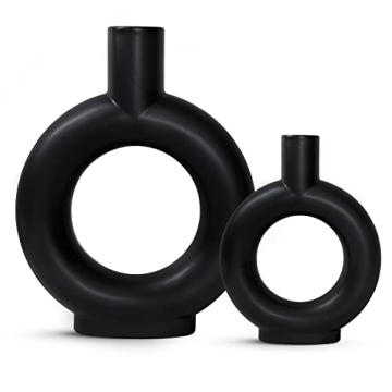 Stylish Black Vase Set for Modern Home Decor
