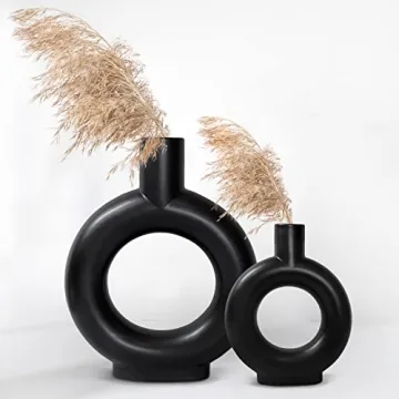 Stylish Black Vase Set for Modern Home Decor
