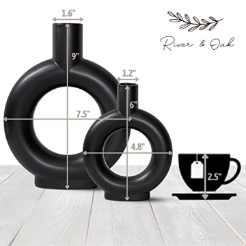 Stylish Black Vase Set for Modern Home Decor