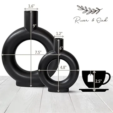 Stylish Black Vase Set for Modern Home Decor