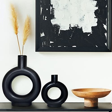Stylish Black Vase Set for Modern Home Decor