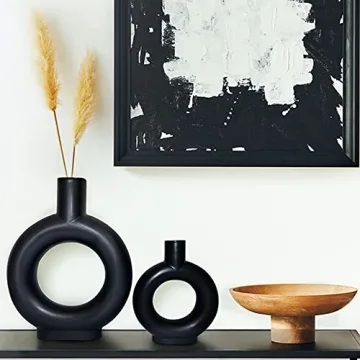 Stylish Black Vase Set for Modern Home Decor