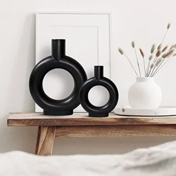Stylish Black Vase Set for Modern Home Decor