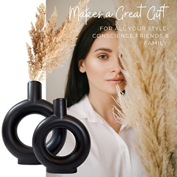 Stylish Black Vase Set for Modern Home Decor