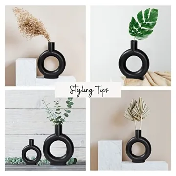 Stylish Black Vase Set for Modern Home Decor