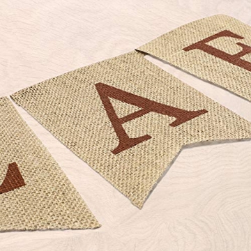 Whaline Happy Fall Pumpkin Burlap Banner Harvest Home Decor Bunting Flag Garland Party Thanksgiving Day Decoration