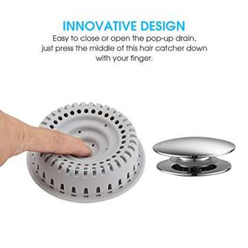 Aojuxix Drain Hair Catcher - Premium Silicone & Weighted Zinc Design for Clogs
