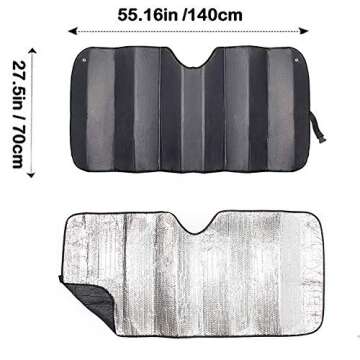 CBKSUHBADE Car Windshield Sunshade - 5-Layer Thicken Foldable UV Reflector Auto Front Window Sun Sha...