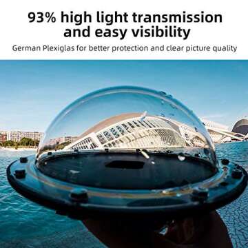 TELESIN Dome Port for GoPro Hero 13 Hero 12 Hero 11 Hero 10 Hero 9 Black, Waterproof Housing Case Underwater Diving Snorkeling Protector Floating Handle Grip for Go Pro 13 12 11 10 9 Accessories