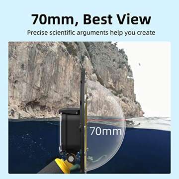 TELESIN Dome Port for GoPro Hero 13 Hero 12 Hero 11 Hero 10 Hero 9 Black, Waterproof Housing Case Underwater Diving Snorkeling Protector Floating Handle Grip for Go Pro 13 12 11 10 9 Accessories