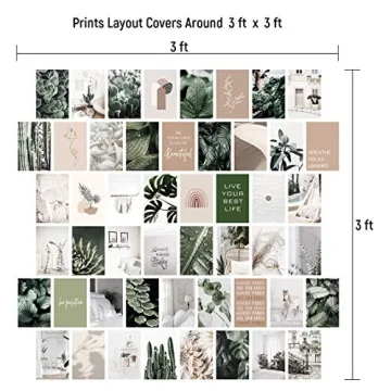 Botanical Wall Collage Kit for Teen Room Decor - Aesthetic