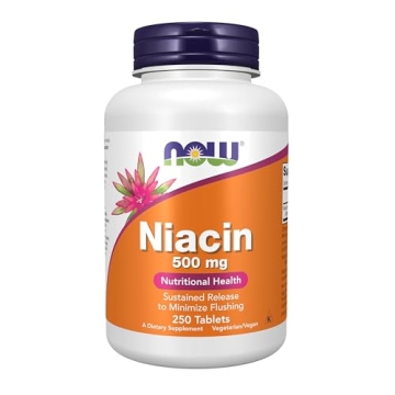 NOW Foods Supplements, Niacin (Vitamin B-3) 500 mg, Sustained Release, Nutritional Health, 250 Table...