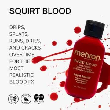 Mehron Makeup Squirt Blood | Realistic Fake Blood For Halloween | Made in the USA | Washable | Speci...