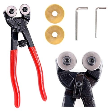 Swpeet 5Pcs Heavy Duty Glass Mosaic Cutter Kit - 8 Inch Wheeled Nipper Pliers Tool